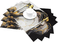 Placemats Set of 4 PVC Woven Place Mats Heat Resistant Easy to Clean for Indoor Outdoor Party Kitchen Dining Table Decoration 12"x18",Marble Pattern