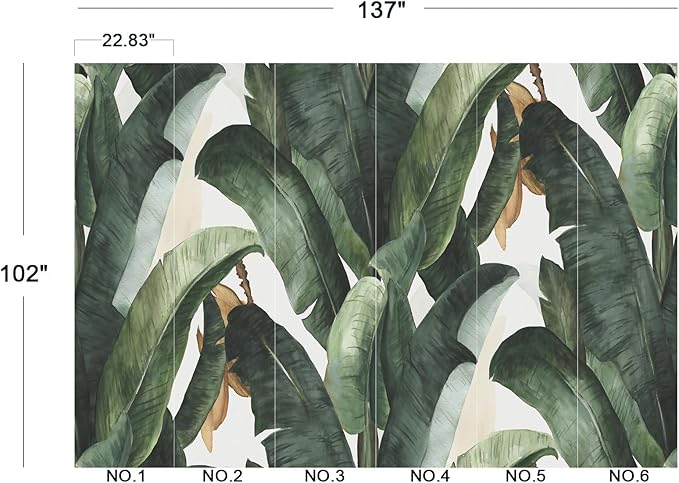 Cliouar-Green Plants, Agave Wall Mural Wallpaper Peel and Stick 137" x 102"