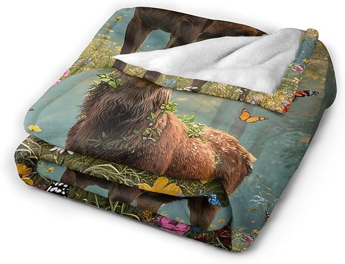 Forest Deer Blanket Hunting Elk Throw Blanket Wildlife Soft Cozy Fleece Fuzzy Stuffed Plush Flannel Gifts for Girls Women Boys Kids Adults 50"X60"