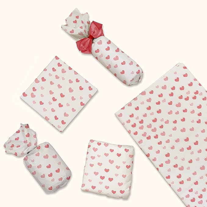 Pro Supply Global Fading Hearts Printed Tissue Paper for Valentine's Day Gift Bags or Boxes and Wrapping - Bulk Decorative Art Tissue Paper for Packaging and Gifting | 24 Sheets 20" x 30"