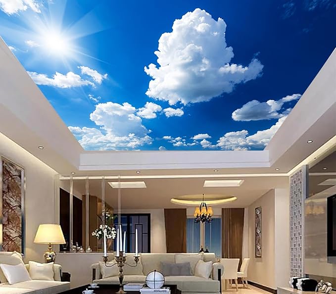 Cliouar-Blue Sky and Sun Peel and Stick 90" x 67"