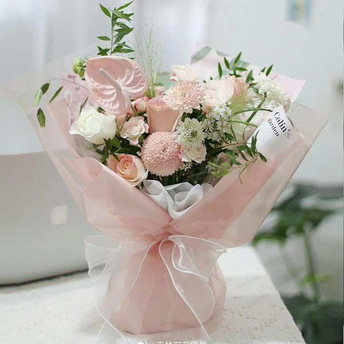 LLBWKC 20 Sheets Flower Wrapping Papers, Korean Cotton Wrapping Flower Paper, Non-Woven Floral Wrapping Paper, Waterproof Flower Bouquet Wrapping Papers for Florist Supplies, Gift Packaging 23x23 in