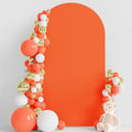 Wokceer 7.2FT Wedding Arch Cover Spandex Fitted Wedding Arch Stand Covers Round Top Chiara Arch Backdrop Cover for Christmas Thanksgiving Birthday Party Ceremony Banquet Decoration OrangeRed