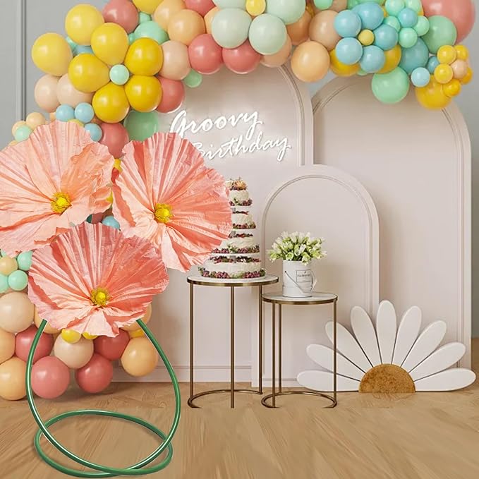 Large Flowers Artificial Flower Decoration - Wedding Giant Flowers Huge Artificial Paper Floral for Birthday Ceremony Party Event Mall Window Display Decorations 3pc (Pink)