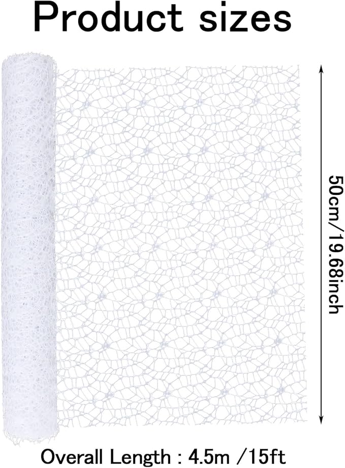 FOIMAS Flower Bouquet Wrapping Paper Roll,19.6" x 5 yrs Mesh Bouquet Wrapping Paper for Presents Flower Packaging Hand Decor,White