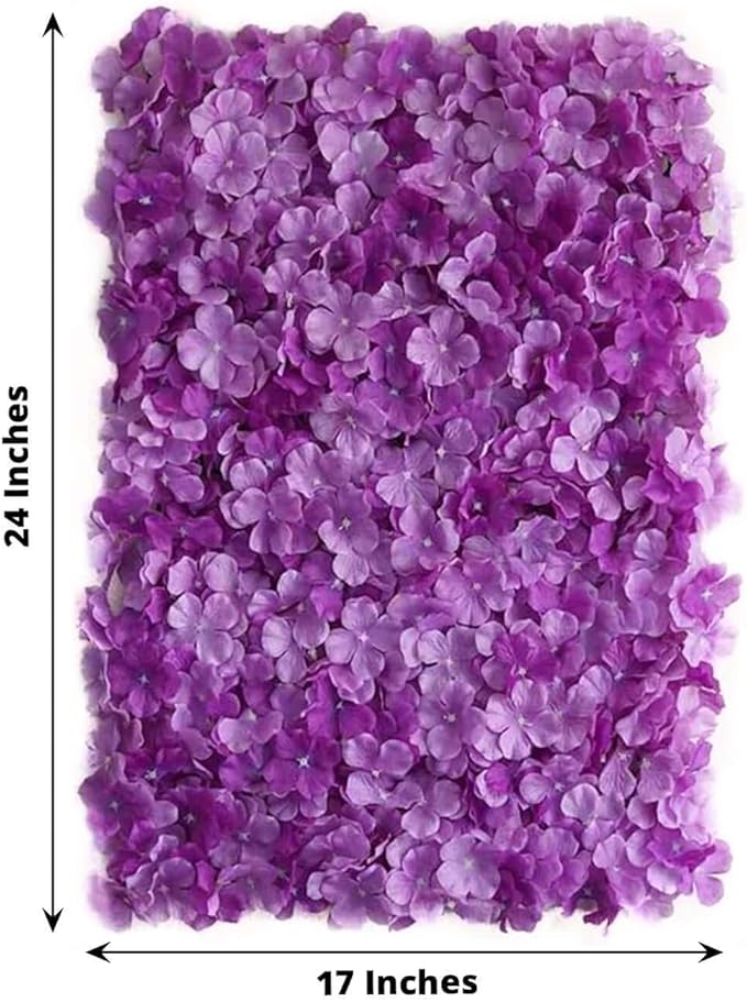 Efavormart 4 PCS Purple Silk Hydrangea Flower Mat Wall Wedding Event Decor for DIY Centerpiece Arrangement Party Decorations