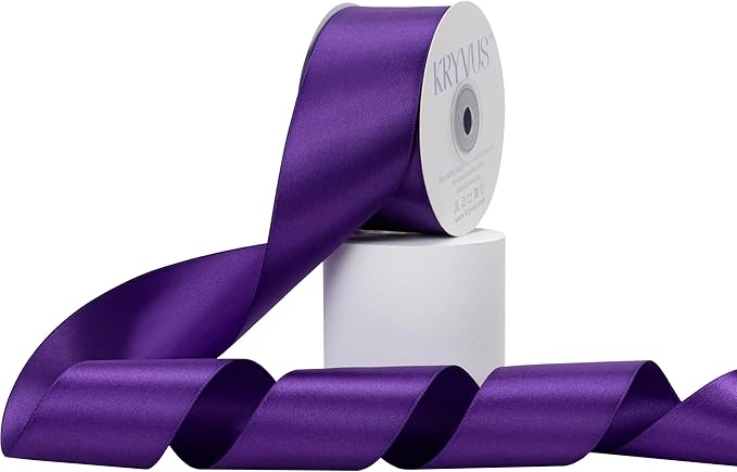 Purple Satin Ribbon, 2" x 25Yd, Perfect for Gift Wrapping, Crafts, Wedding Decor