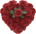 [25PCS] Deep Red Roses Artificial Flowers with Long Stem Real Touch Fake Foam Roses for Decoration DIY Wedding Bouquets Centerpieces Bridal Shower Flower Arrangements Home Decor