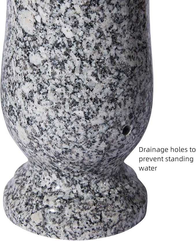 Natural Granite Cemetery Vase for Grave Headstone Decoration Timeless Memorial (1)