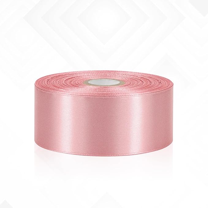 Rose Gold Satin Ribbon 1-1/2 Inch 30 Yards, Rose Gold Ribbon for Flower Bouquet, Gift Wrapping, Crafts, Birthday, Christmas, Wedding and Bow Making