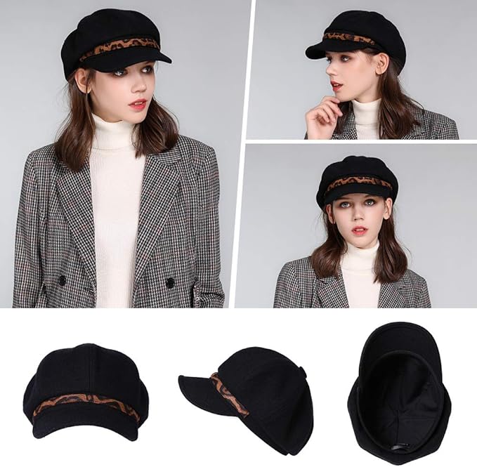 Comhats Wool Fashion Newsboy Hats for Women Winter Warm Pageboy Cabbie Cap Beret