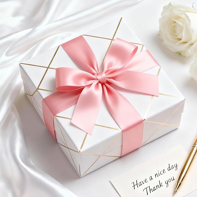 1-1/2" x 50 Yards Satin Ribbon - Pink Silk Ribbon with Spool - Ideal for Gift Wrapping, Floral Bouquets, Crafts, Wedding Party Decorations, Christmas and Sewing Projects