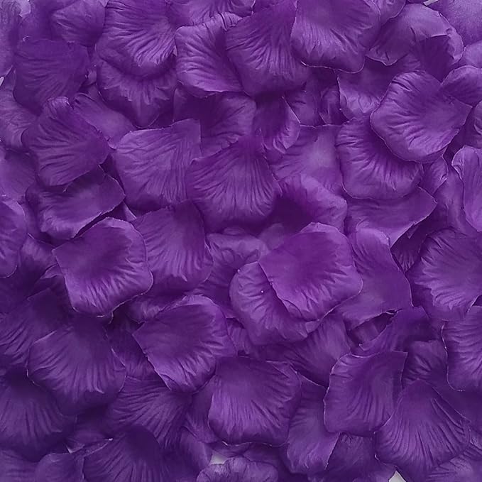 1500 PCS Separated Artificial Purple Rose Petals for Romantic Night for her Set,Faux Purple Flower Petals for Flower Girl Weddings Valentine Day Party Romantic Decoration(Ready-to-use)