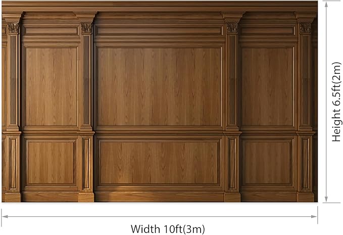 AOFOTO Vintage Room Inside Backdrop Classic French Frame Brown Walls Photo Background for Wedding Bridal Shower Party Banner Home Headboard Decor Wall Photo Studio Booth Props 10x6.5ft