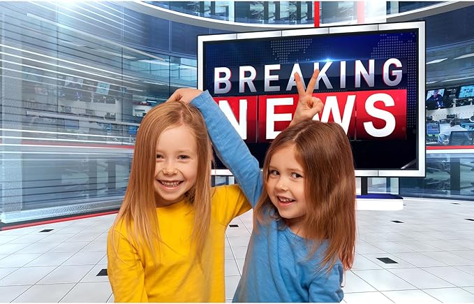 Breaking News Backdrop TV News Broadcast Hall Studio Background News Room Broadcasting Photography Background Program Record News Report Business Newsman Backdrop Kids Portrait Photo Props 10x6.5ft