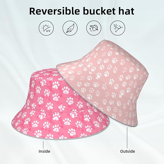 Bucket Hat Double-Side-Wear Reversible Sun Hat Beach Travel Hiking for Women Men