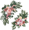 Wedding Arch Flowers Set of 2, Artificial Wisteria & Greenery Garland for Wedding Ceremony Backdrop, Wedding Floral Arrangement for Arch, Photo Booth & Reception Decor (Dusty Rose)
