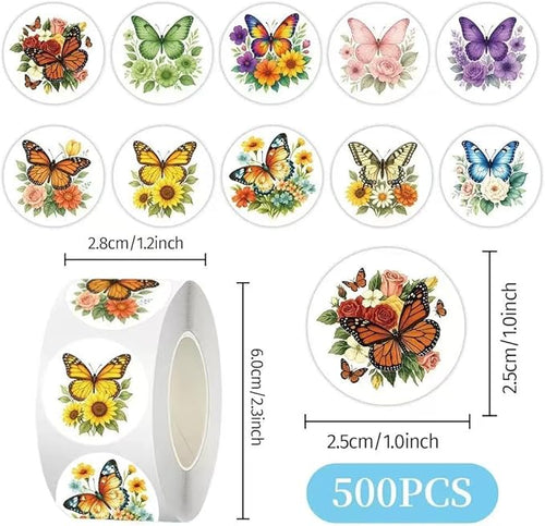 1000 Pcs Flower Butterfly Stickers for Kids Classroom Boys Girls School Adults. 2 Roll 1 Inch Plant Stickers Bulk Party Favors.Floral Scrapbook Nature Sticker Packs for Water Bottles Phone Laptop