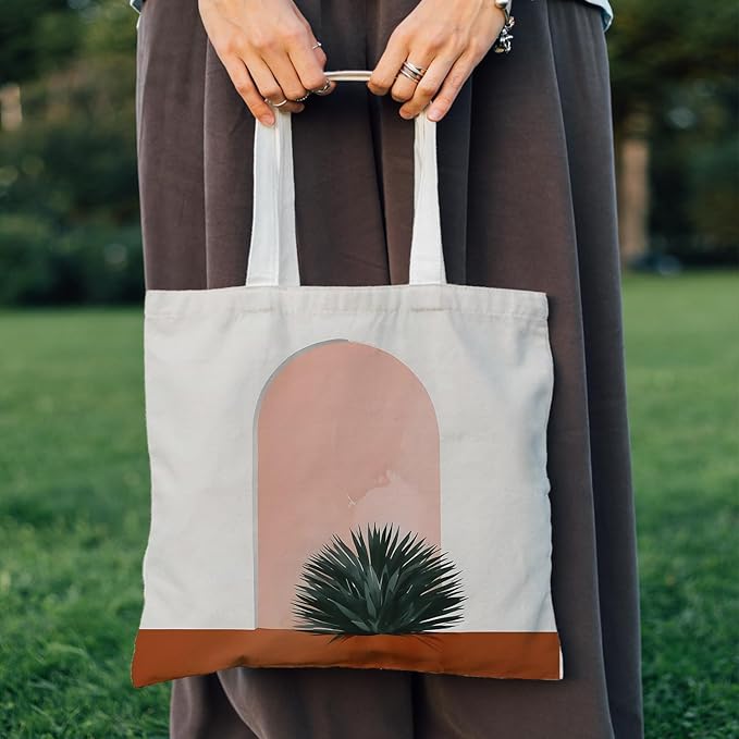Flowers Tote Bag Gifts for Women, Canvas Aesthetic Reusable Grocery Bags Shopping Bags