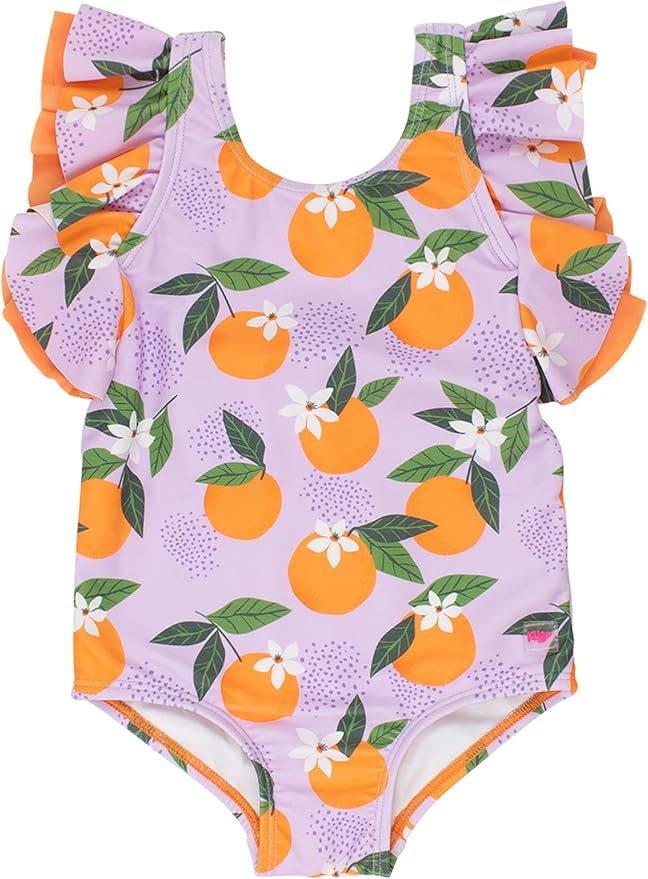 RuffleButts® Baby/Toddler Girls Ruffle Strap One Piece Swimsuit w/UPF 50+ Sun Protection