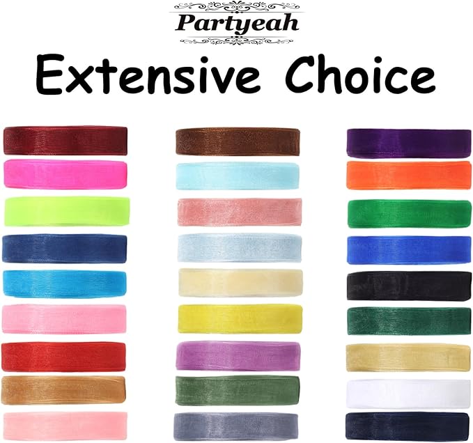 3/4 Inch x 50 Yards Sheer Organza Ribbon Chiffon Ribbon for Gift Wedding Flower Bouquet Wrapping Decorations Crafts (Red)