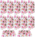 Artificial Flower Wall Backdrop Panels, 12Pcs Wedding Wall DIY 3D Floral Panels, Flower Panels for Wall, Floral Background Mat for Birthday Party Shop Fhoto Backdrops Home Decor, 15.75x23.62 inch