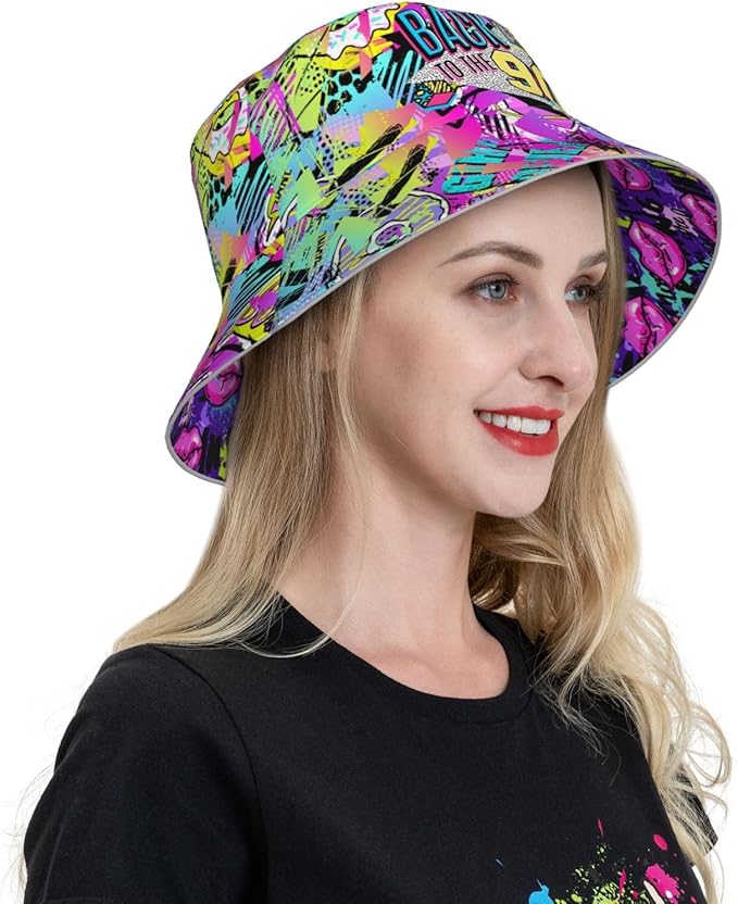 Bucket Hat Beach Summer Sun Hat Reversible Fisherman Hats Double Sided Wearing for Women Men Boys Girls