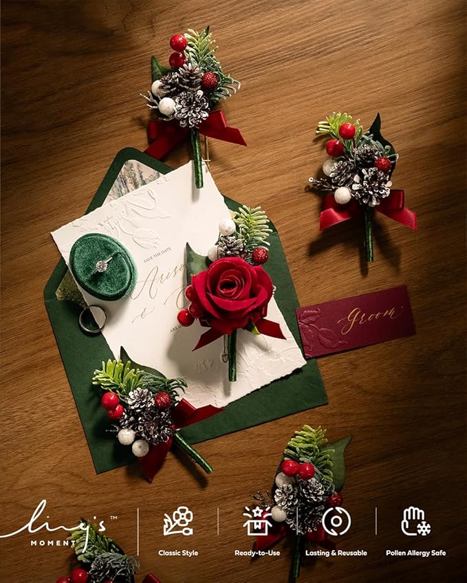 Ling's moment Artificial Flowers 50Pcs Kentucky Red Roses Decor w/Stems,3" Real Touch DIY Foam Floral for Wedding Bouquet/Centerpieces, Outdoors Party Backdrop, Room/Table, and Garden/Pot Decorations