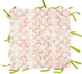 CNCEST Artificial Flower Wall Panels, Flower Wall Mat Silk Rose Flower Panels, Artificial Flower Wall Background (Green+White+Champagne)