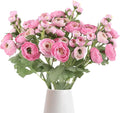 5PCS Pink Ranunculus Artificial Flowers Faux Silk Peonies Flowers with Real Touch Stems 21.65" Fake Flower Bulk for Bridal Bouquet Home Wedding Table Centerpieces Arrangements Decor (Pink)