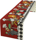 Retro Chef Table Runner,Farmhouse Burlap Table Runners for Party Wedding, Chef Decorations for TKitchen, Chef Kitchen Decor 13x60inch
