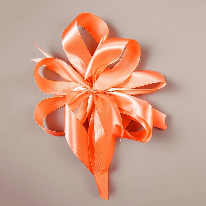 LIUYAXI Torrid Orange Satin Ribbon, Double Faced 5/8" X Continuous 25 Yards Ribbons Perfect for Gift Wrapping Bows Bouquet Wedding Craft and More