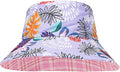 Bucket Hat for Women Men, Cotton Reversible Double Side Wear Sun Hats Beach Fisherman Hat