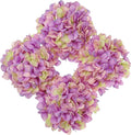 Hollyone Purple Silk Hydrangea Artificial Flowers Heads 7.4inch Large Fake Hydrangea 4Pcs Full Faux Flowers with Stems for Wedding Party Table Centerpieces Flower Arrangement Home Decor