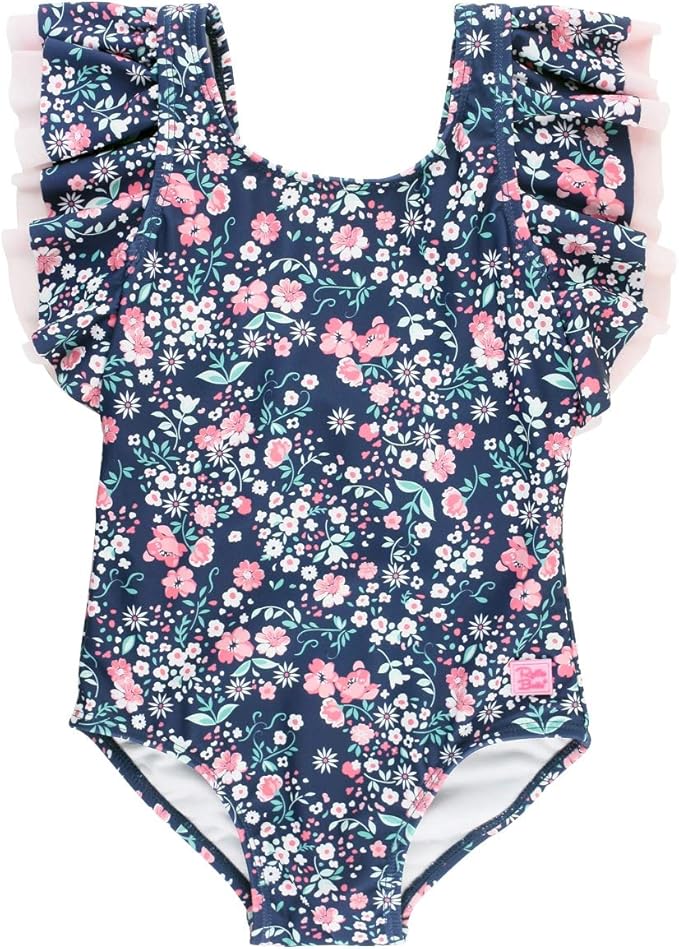 RuffleButts® Baby/Toddler Girls Ruffle Strap One Piece Swimsuit w/UPF 50+ Sun Protection