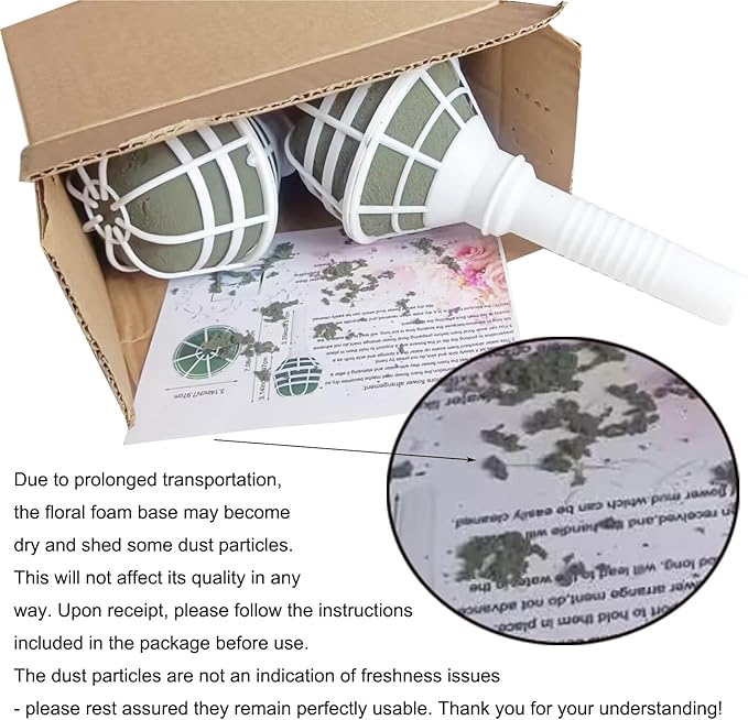 Arlai Box of 4 Bride Wedding Flower Bouquet Holder Foam Floral Handle Bouquet Holder Large for Bride Faux Flowers, Handheld Flowers Decoration with 100 Pieces Flower Bouquet Pins