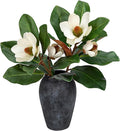 Briful Artificial Magnolia Floral Stems 2PCS 19.7'' Tall Faux Magnolia Silk Flowers Bouquet Fake Greenery Branches for Home Wedding Arrangements Table Vase Centerpieces Rustic Decor(Vase not Included)