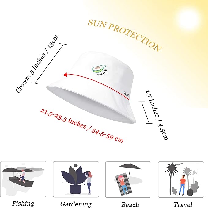 ZLYC Unisex Fashion Embroidered Bucket Hat Summer Fisherman Cap for Men Women