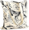 Cotton Canvas Tote Bag Reusable Soft Grocery Cloth Bag Floral Shoulder Bag for Beach Travel Shopping
