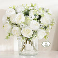 MARTINE MALL 8 Packs Peonies Artificial Flowers, White Artificial Peonies, Silk Peonies Flowers Fake Peonies Artificial Flowers Peonies Bouquet for Centerpiece Table Wedding Party Home Decor