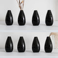 Modern Black Small Ceramic Vase Set of 8 for Living Room Bedroom 4.13'' Minimalist Fresh Flower Vases for Home Decor Office Fireplace Centerpieces Nordic Style Gift for Fake Plant 8 Pack