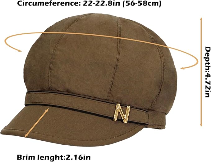 Women Retro Classic Visor Newsboy Cabbie Cap Beret Hats with Flower Buckle for Woman Ladies