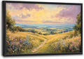 Framed Large Landscape Wall Art for Living Room, Oversized Farmhouse Countryside Nature Wall Decor Wildflower Field Canvas Painting Floral Pictures Modern Artwork for Bedroom Office 36"x24"
