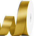 1" x 50 Yards Satin Ribbon - Gold Silk Ribbon with Spool - Ideal for Gift Wrapping, Floral Bouquets, Crafts, Wedding Party Decorations, Christmas and Sewing Projects
