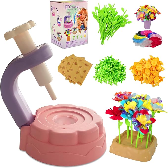 Soupost Fabric Flower Bouquets Toys Set, DIY Craft Kits Toys for Kids，Craft Kits for 3-12 Year Girl,STEM Education Art Toy Festiva Creative Gift