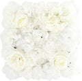 Flower Wall Backdrop, 12PCS 10.6"-15.7" Artificial Flower Wall Panel with Various Styles, 3D Floral Wall Decor for Wedding Photo Background Festive Party Home Decoration (F001, 13.8 * 13.8in)