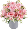 Artificial Peonies Silk Flowers, Pink Faux Peony Bouquet 2 Bundles Florals Arrangements for Farmhouse Home Boho Wedding Table Centerpiece, Fake Plastic Flower Bulk for Vase Decoration (Light Pink)