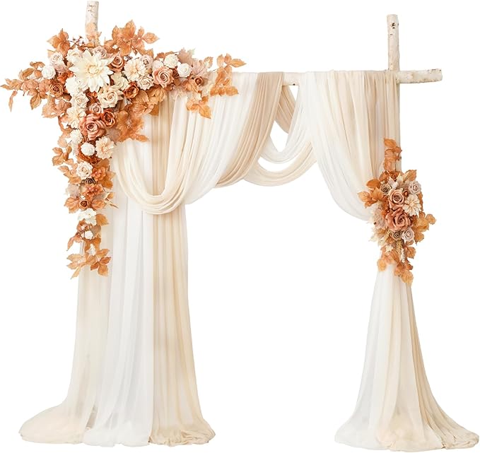 TINGE TIME Artificial Arch Flowers Kit Pack of 5, Wedding Decorations for Reception with Hanging Flowers, Wedding Arch Silk Floral Arrangements Ceremony Backdrop Bridal Shower Outdoor Party Decor