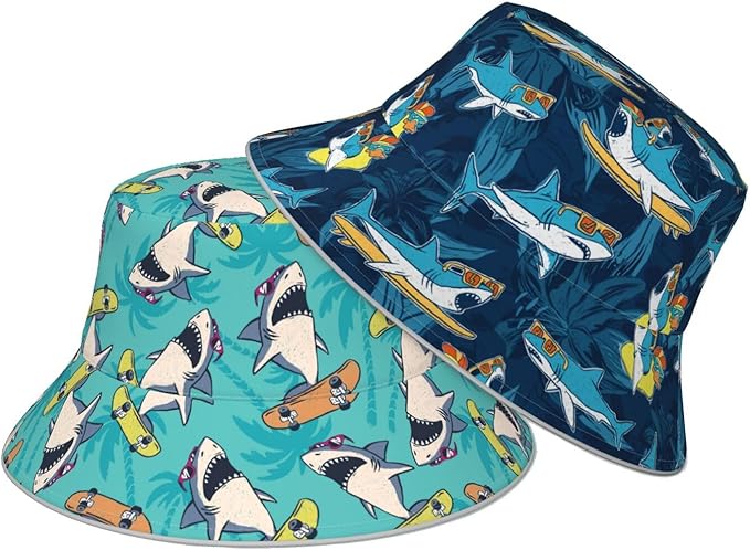 Hat Reversible Fisherman Hats Double Sided Wearing for Women Men Boys Girls