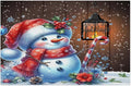 Christmas Art Snowman Snowflake Placemats Set of 1 PVC Vinyl Non Slip Table Mats Heat Resistant Place Mats Washable Wipeable Dining Table Mat for Kitchen Decor Party Indoor Outdoor Decorative Gift